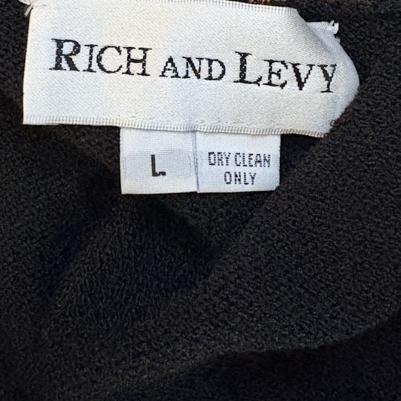 Vintage Rich and Levy Cardigan Sweater Womens Black&Red Gold Pearl Buttons Sz L - Picture 12 of 14